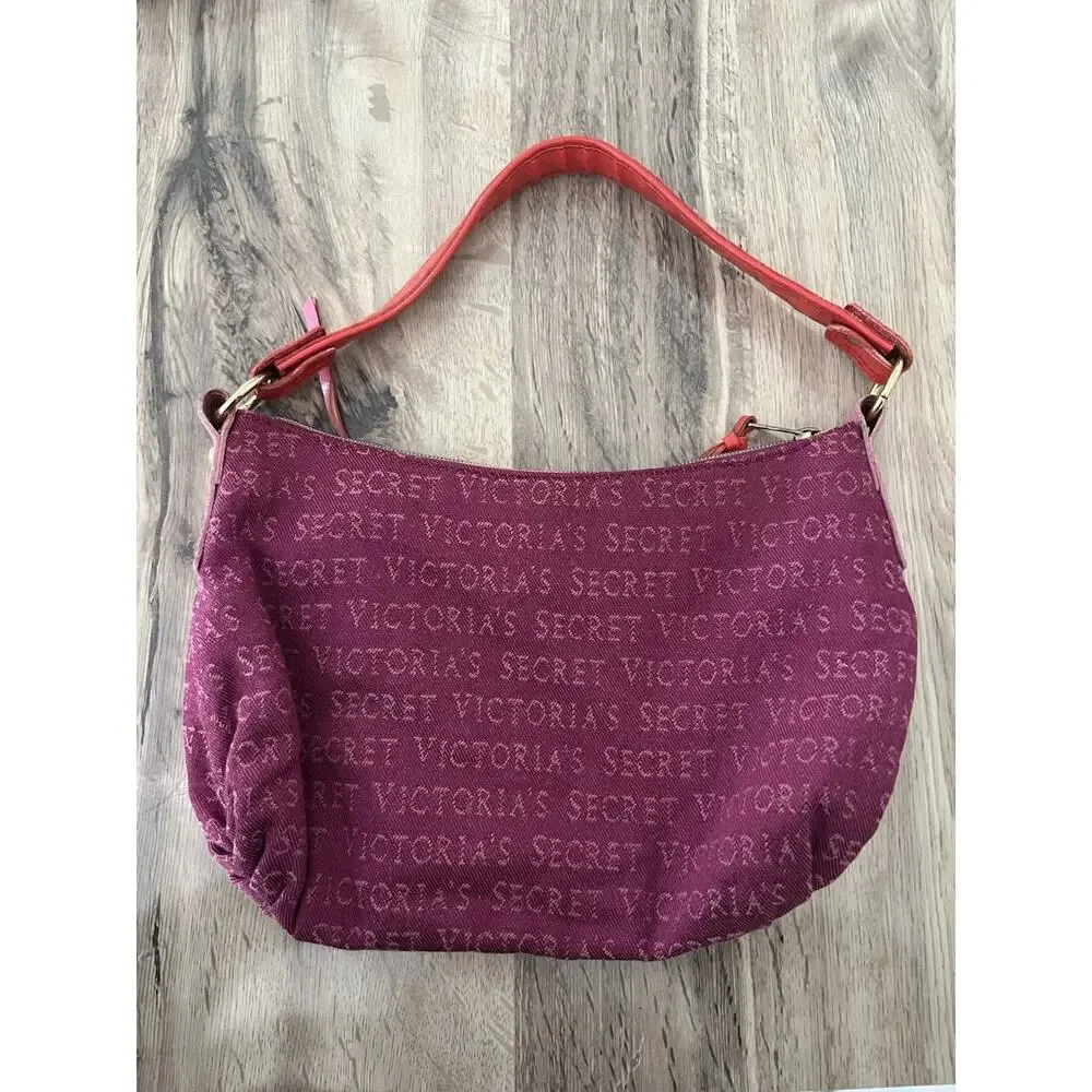 Victorias Secret Y2K Flower Logo Monogram Canvas Shoulder Bag Purse vintage - Picture 5 of 9